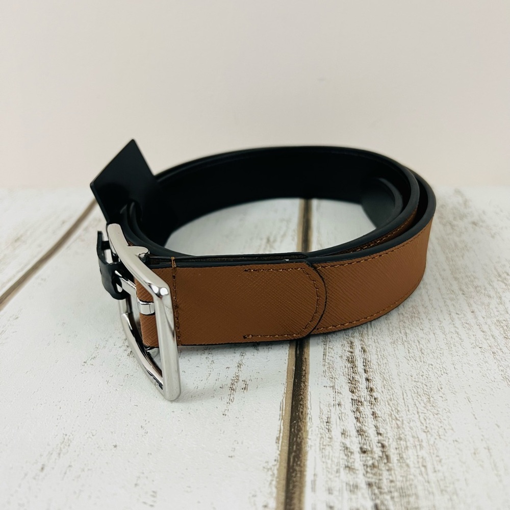 36” Michael Kors Men’s Swivel Reversible Belt Brown Black - Picture 2 of 9